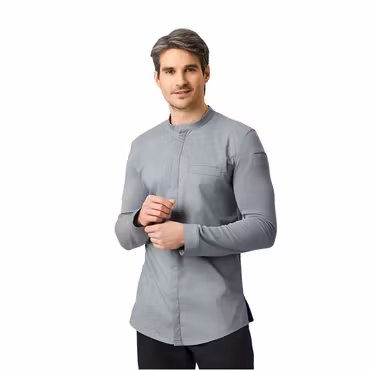Funktionskockrock i slim fit med piquépaneler och lång ärm | Exner