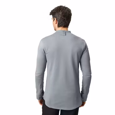 Funktionskockrock i slim fit med piquépaneler och lång ärm | Exner