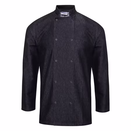 Kockrock med mandarinkrage i andningsbart denim | Premier