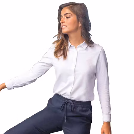 Pikéskjorta med lång ärm för dam | NEOBLU