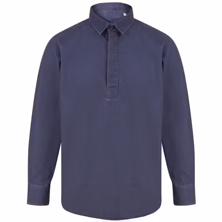 Marinblå skjorta i kraftig bomullsväv | Front Row & Co