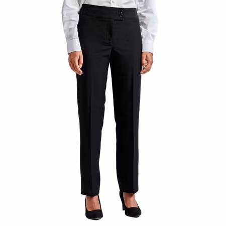 Svarta raka byxor med omlottstängning för dam | Premier