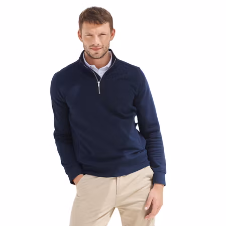 Sweatshirt med kort dragkedja i unisex | Henbury