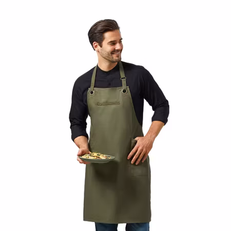 Förkläde i återvunnen polyester och bomull med dragkedjeficka | Premier