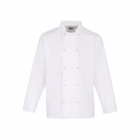 Mjuk och slitstark kockjacka med tryckknappar i metall | Premier