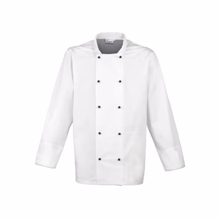 Långärmad kockjacka med mandarinkrage och utbytbara knappar | Premier
