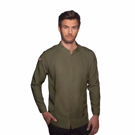 Grön kockrock i twill med tryckknappar | Karlowsky