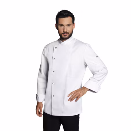 Slitstark långärmad kockrock med tryckknappar och bröstficka | Karlowsky