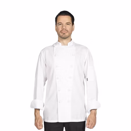 Kockrock långärmad i bomull med StayCool® | Le Chef Professional