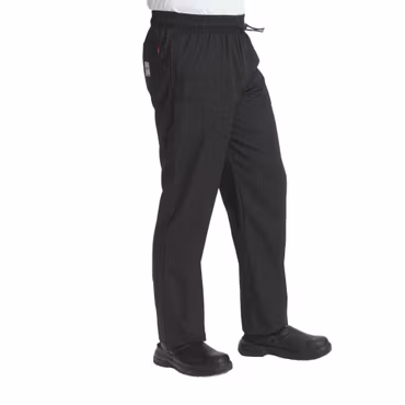 Professionella svarta kockbyxor i unisexmodell | Le Chef Professional