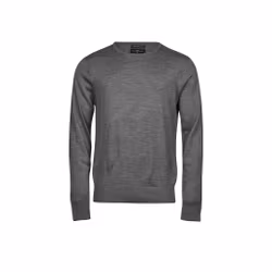 Stickad tröja i merinoblandning med rund hals | Tee Jays