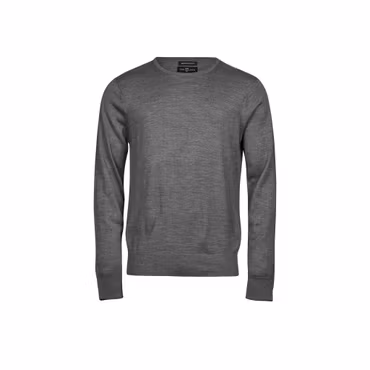 Stickad tröja i merinoblandning med rund hals | Tee Jays