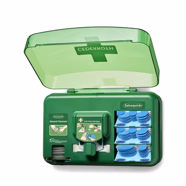 Sårvårdsdispenser med blå detekterbara plåster | Cederroth