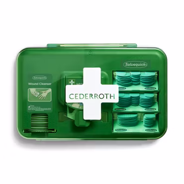 Sårvårdsdispenser med blå detekterbara plåster | Cederroth