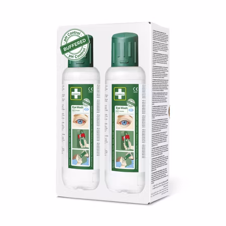 Ögondusch 2-pack – buffrad lösning för snabb sköljning | Cederroth