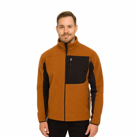 Fleecejacka i återvunnen polyester med bröstficka och dragkedjor | Texstar