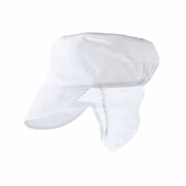 Vit kockkeps med hårnät och ventilerande meshpanel | Portwest
