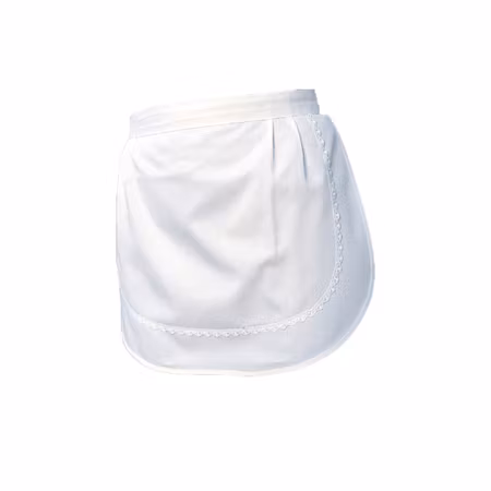 Vitt midjeförkläde med spetskant & ficka i bomull och polyester | Confecciones J. Garcia