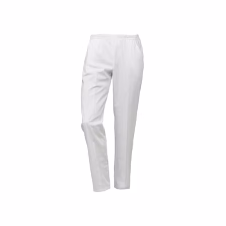 Vita unisex byxor i twill med elastisk midja och fickor | Confecciones J. Garcia