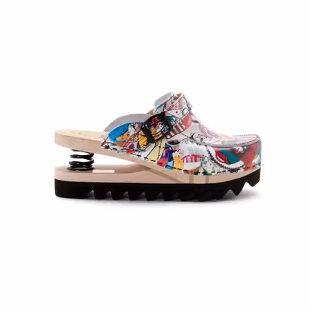 Halkfria trätofflor Baldo med fjäderdämpning i läder och bokträ | West Rose