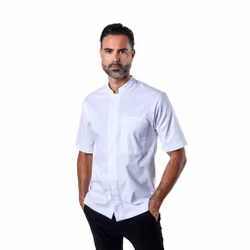 Greyson kockrock i fin twill med kort ärm och ventilationshål i unisex | BlueCut