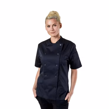 Avery damkockrock i fin twill med kort ärm och ventilationshål | BlueCut