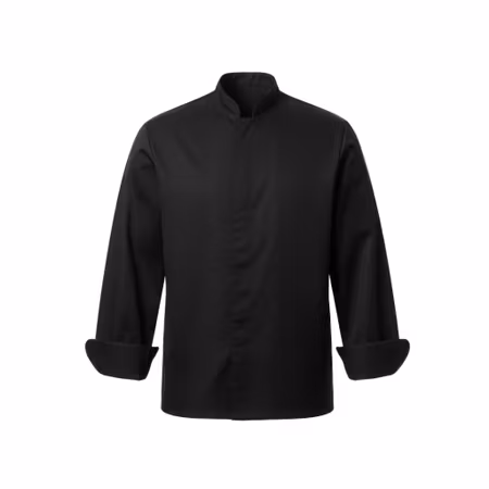 Modern svart kockrock i twill med lång ärm i twill för herr | Magnum