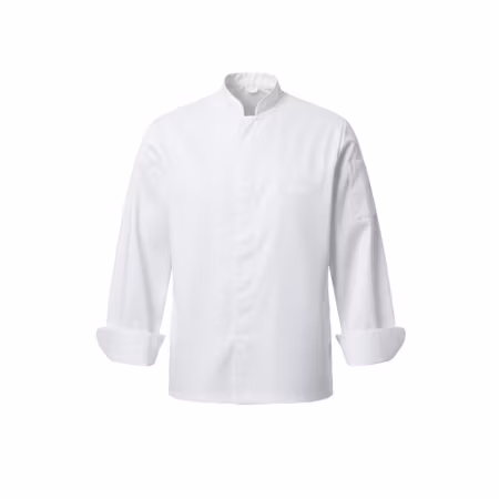 Vit kockrock i twill med lång ärm för herr | Magnum