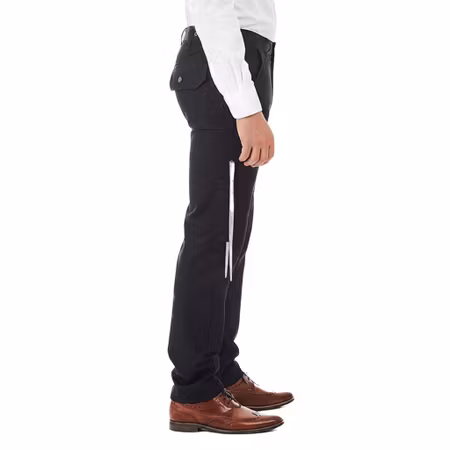 Svart kockbyxa i polyester och bomull sydd av yrkesskräddare för herr | Magnum