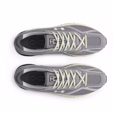 Grå löparsko i mesh och läder med HOVR-dämpning för herr | Under Armour