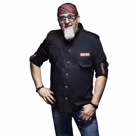 Kockjacka i lätt twill med dold dragkedja och tryckknappar för herr - ROCK CHEF® | Karlowsky