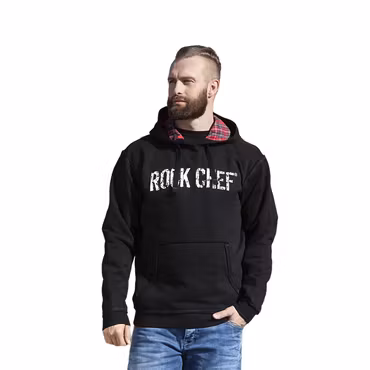 Huvtröja med känguruficka och tryck för unisex - ROCK CHEF® | Karlowsky