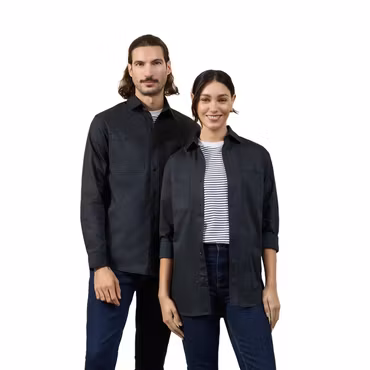 Serviceskjorta i bomullsblandning med stretch och bröstfickor för unisex | Premier