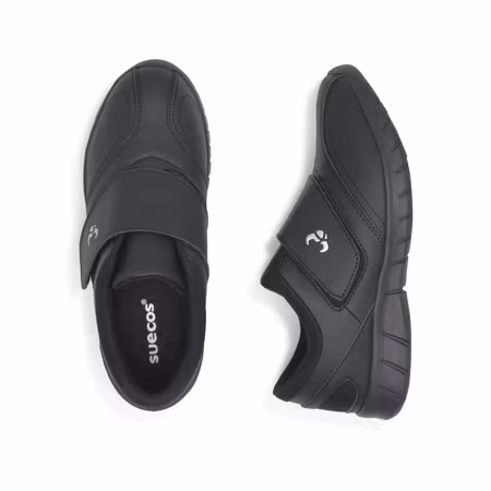 Anatomiska sneakers i mikrofiber med kardborre och halkfri sula | Suecos