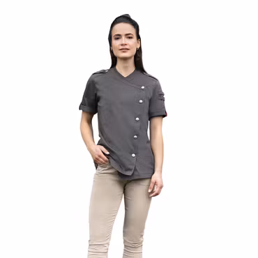 Kortärmad kockrock i denimstil med modern passform dam - Rock Chef® | Karlowsky