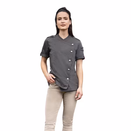 Kortärmad kockrock i denimstil med modern passform dam - Rock Chef® | Karlowsky