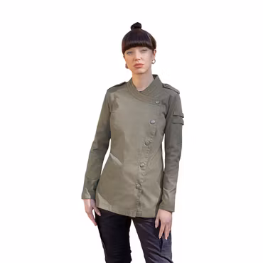Långärmad kockrock i denimstil med modern passform dam - Rock Chef® | Karlowsky