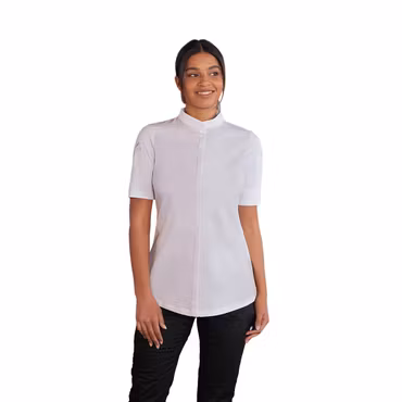 Kortärmad kockrock i TENCEL™-blandning med stretch och ventilerande rygg dam - Diamond Cut® | Karlowsky