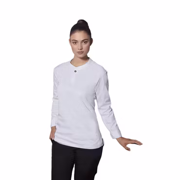 Långärmad arbetsskjorta i bomull/polyester med ventilerande rygg och figurnära passform dam - Karlowsky