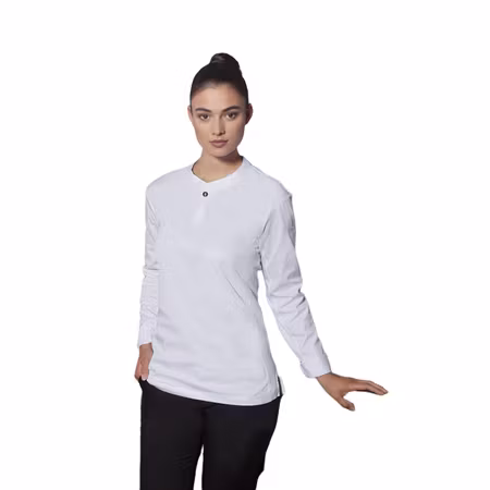 Långärmad arbetsskjorta i bomull/polyester med ventilerande rygg och figurnära passform dam - Karlowsky