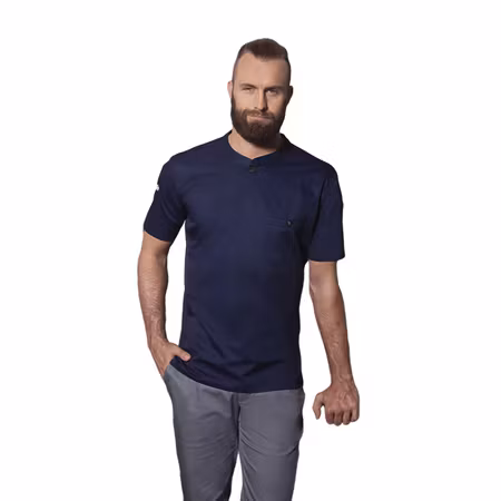Kortärmad arbetsskjorta i bomull/polyester med ventilerande rygg och figurnära passform herr - Karlowsky