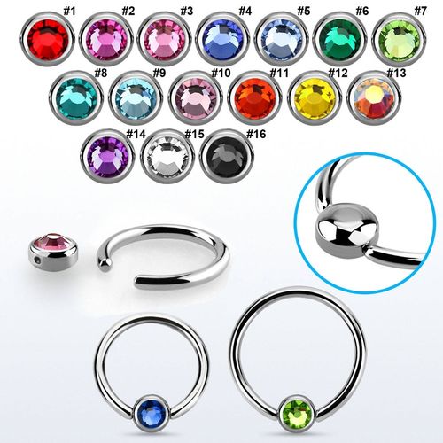 BCR 1.2mm med platt 4mm kula (smiley piercing)