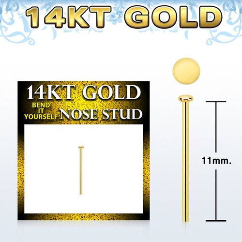 Nässmycke "Böj själv" äkta 14 karat guld - 2mm platt topp