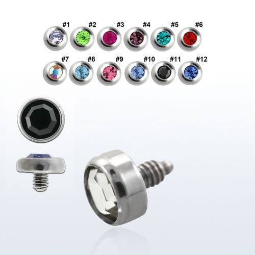 Dermal piercing 1.2mm med 5mm crystaltopp