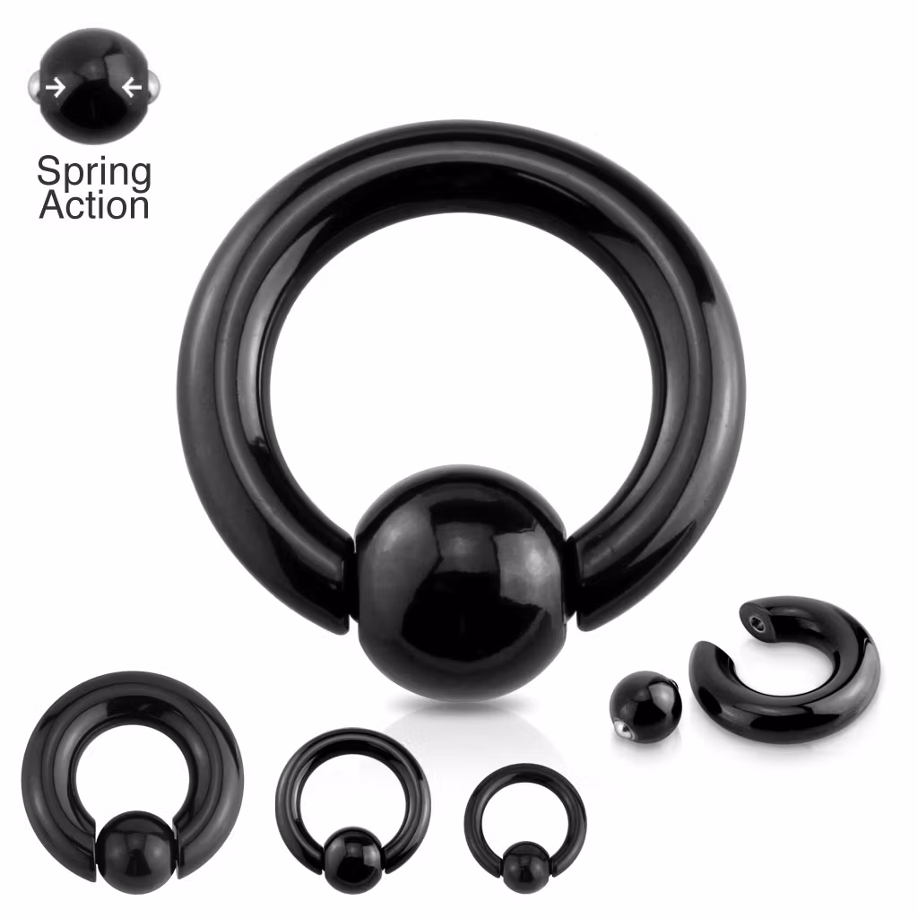 Svartpläterad BCR 10mm med 12mm fjädrad kula