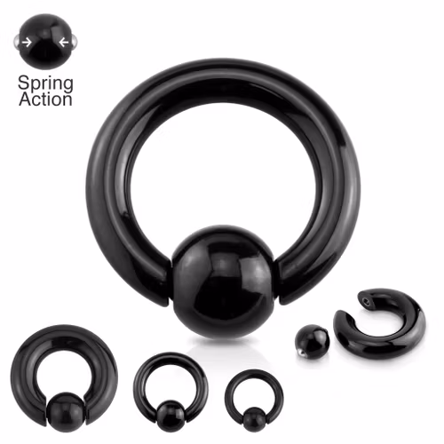 Svartpläterad BCR 10mm med 12mm fjädrad kula