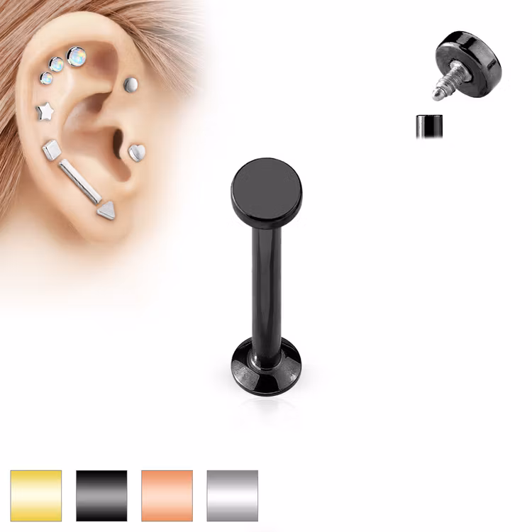 Labret / Monroe med 4mm rund platta