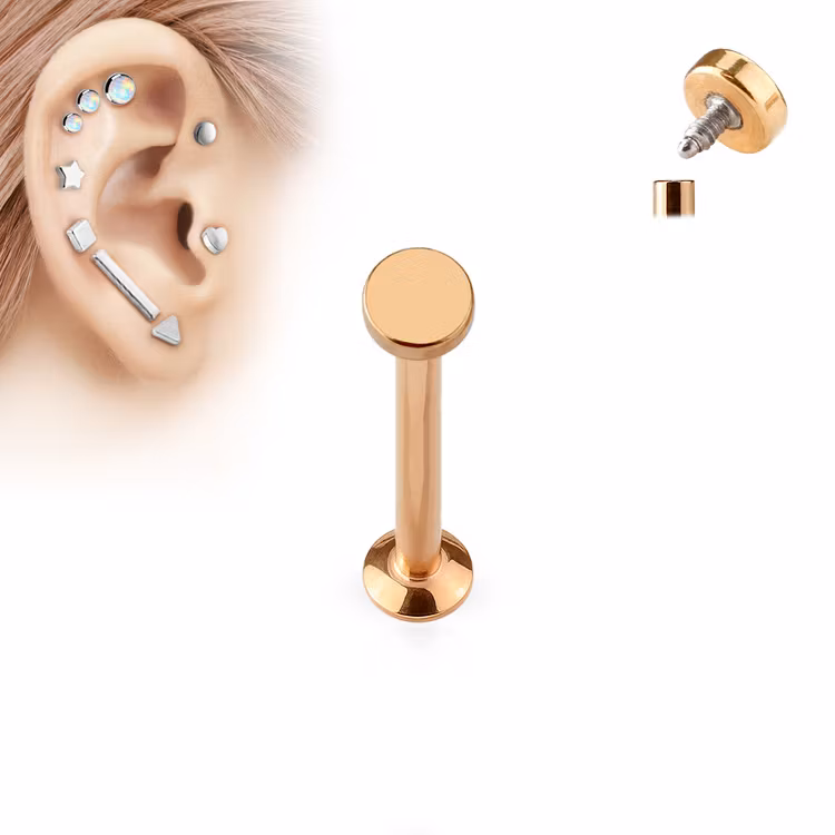 Labret / Monroe med 4mm rund platta