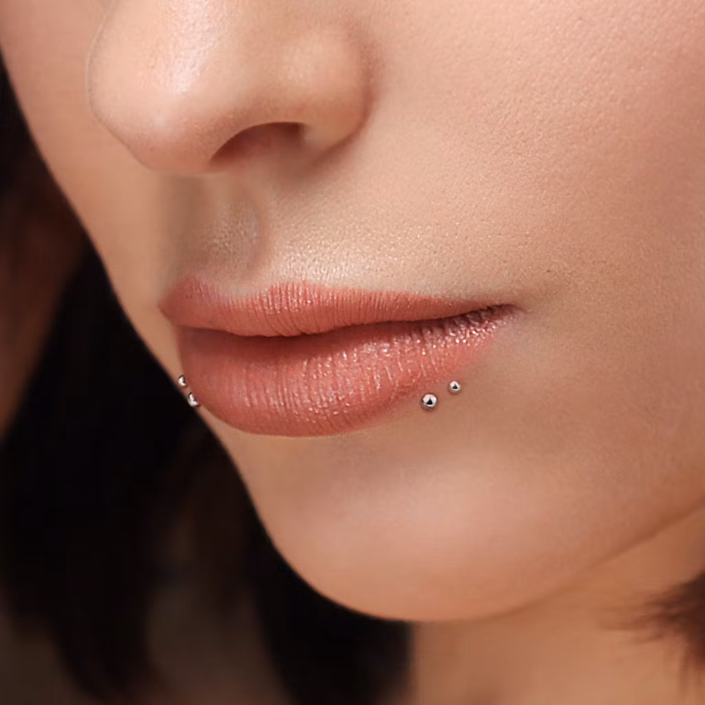 Threadless labret i 316L kirurgiskt stål 1.0mm med kula