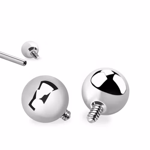 6mm kula i titanium - för invändigt gängad stav 1.6mm (lös del)